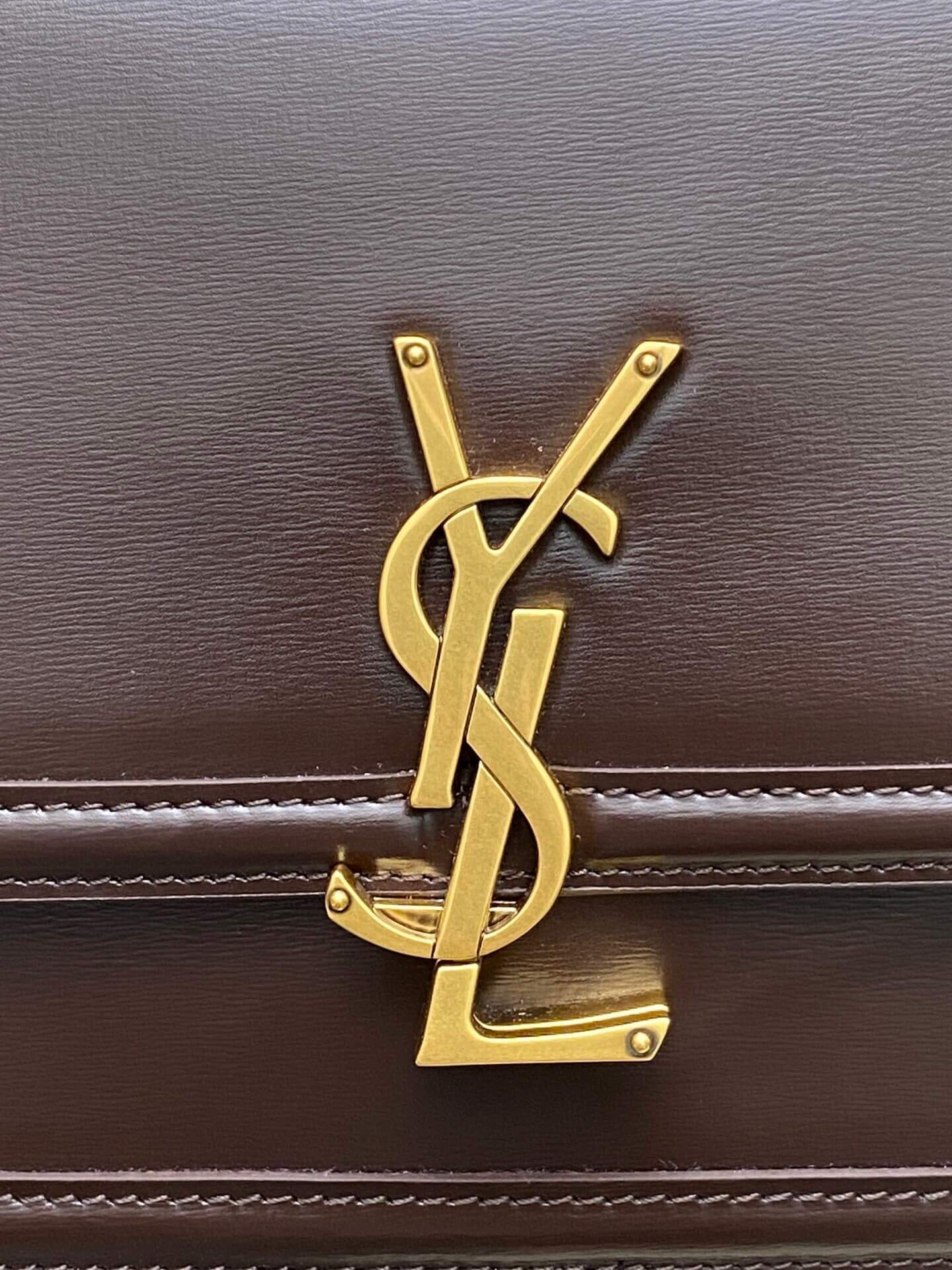 Saint Laurent Solferino Medium Satchel in Dark Brown Box Saint Laurent Leather - Image 10