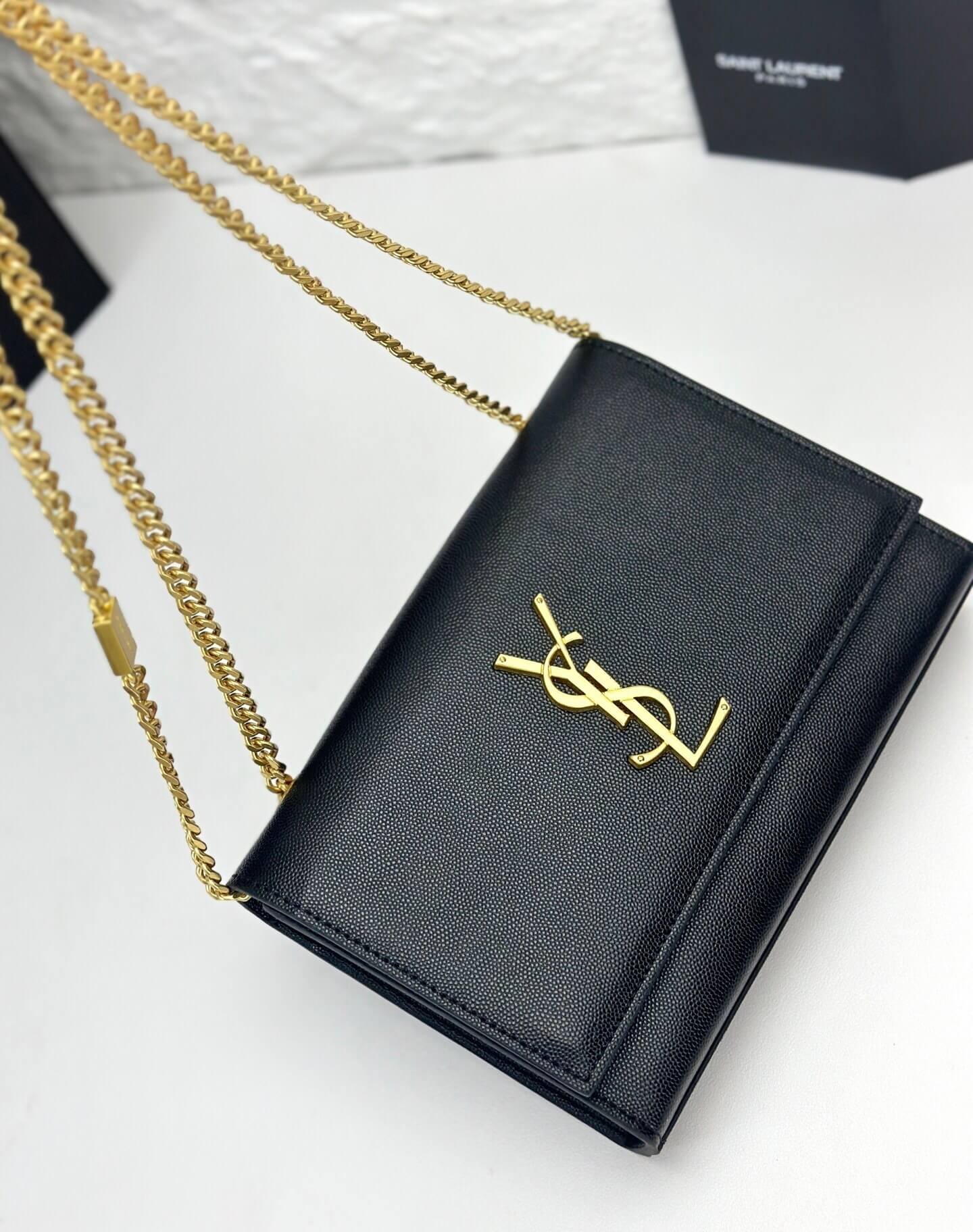 Saint Laurent Kate Medium Chain Bag in Grain de Poudre Embossed Leather - Image 7