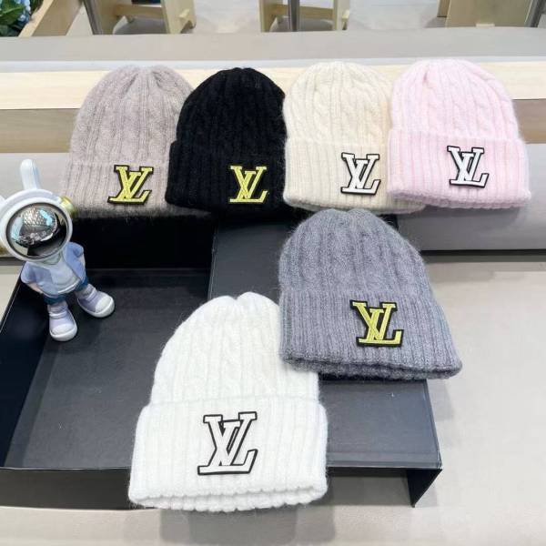 Louis Vuitton LV Spark Beanie– Available in White, Pink, Charcoal, Black, and Grey