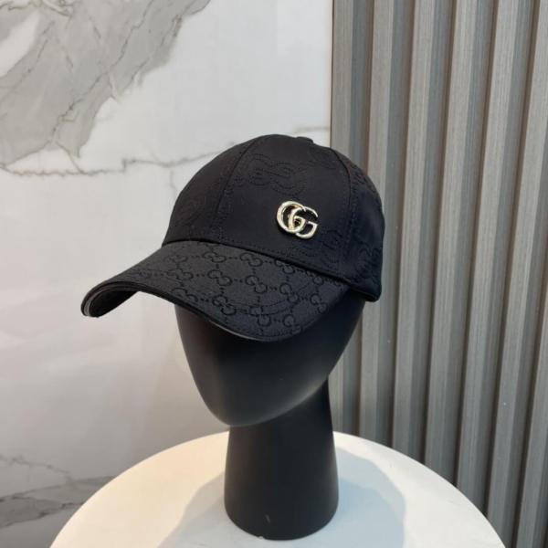 Gucci GG Logo Monogram Canvas Baseball Cap – Black