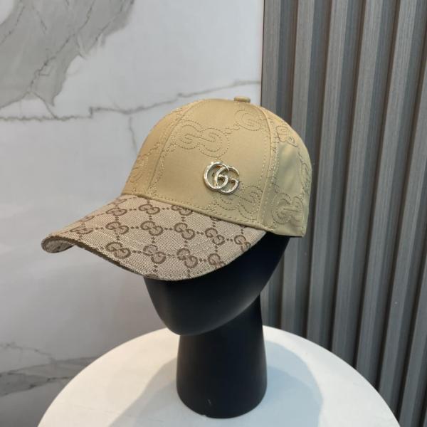 Gucci GG Monogram Canvas Baseball Cap – Beige & Gold