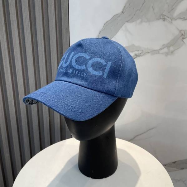 Gucci Lasered Denim Baseball Hat – Blue