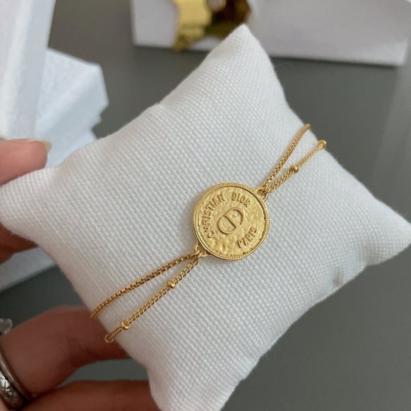 Dior Petit CD Bracelet in Gold-Finish Metal with Christian Dior Paris Medallion