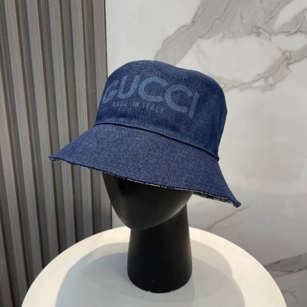 Gucci Reversible GG Denim Bucket Hat – Dark Blue & Monogram