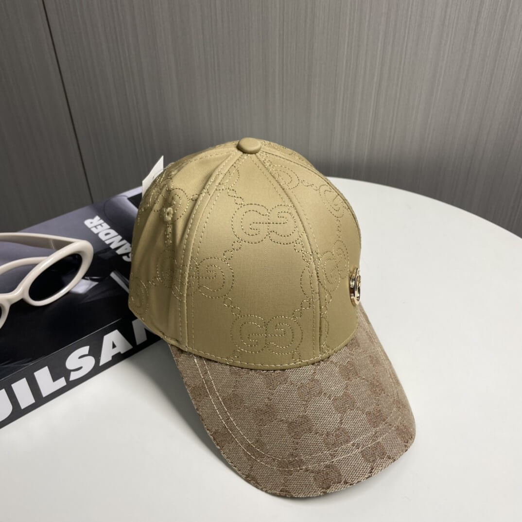 Gucci GG Monogram Canvas Baseball Cap – Beige & Gold - Image 2