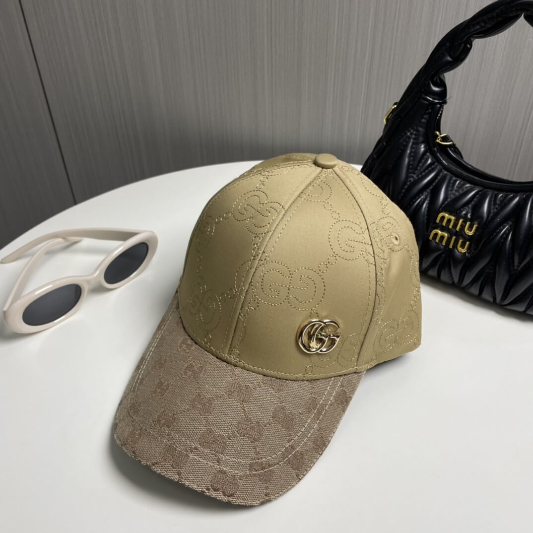 Gucci GG Monogram Canvas Baseball Cap – Beige & Gold - Image 3