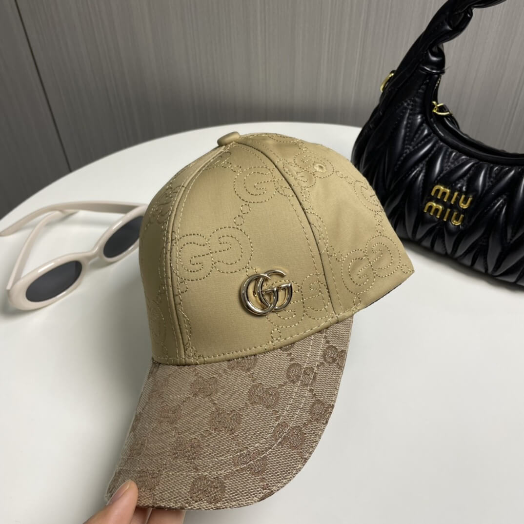 Gucci GG Monogram Canvas Baseball Cap – Beige & Gold - Image 4
