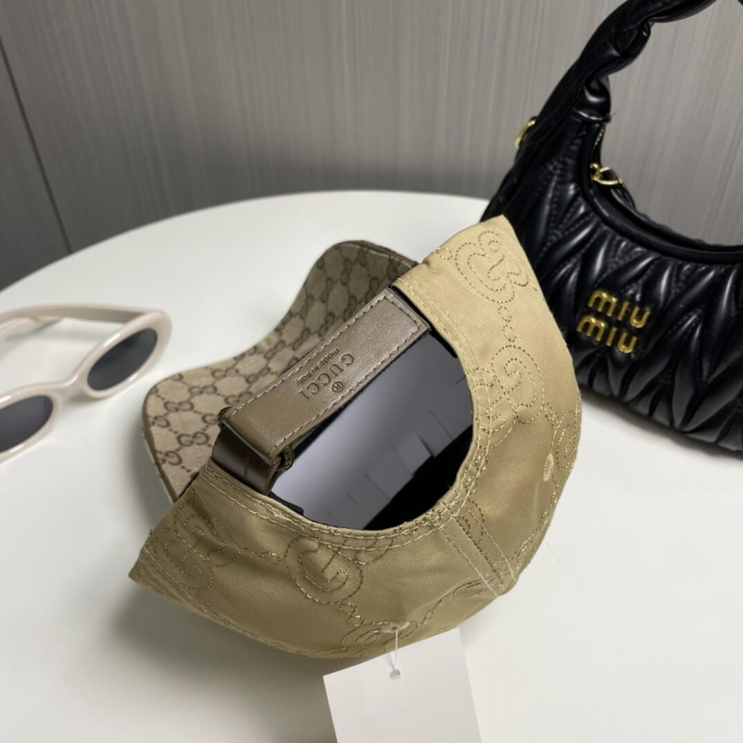 Gucci GG Monogram Canvas Baseball Cap – Beige & Gold - Image 6