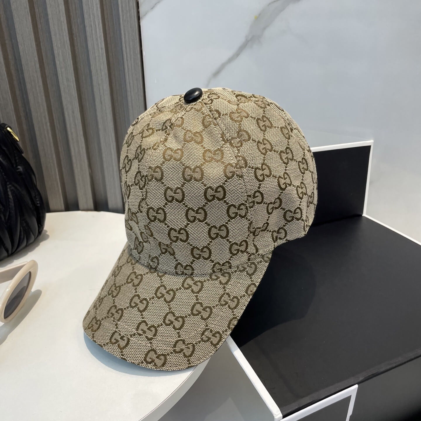 Gucci Original GG Canvas Baseball Hat – Beige & Ebony - Image 5