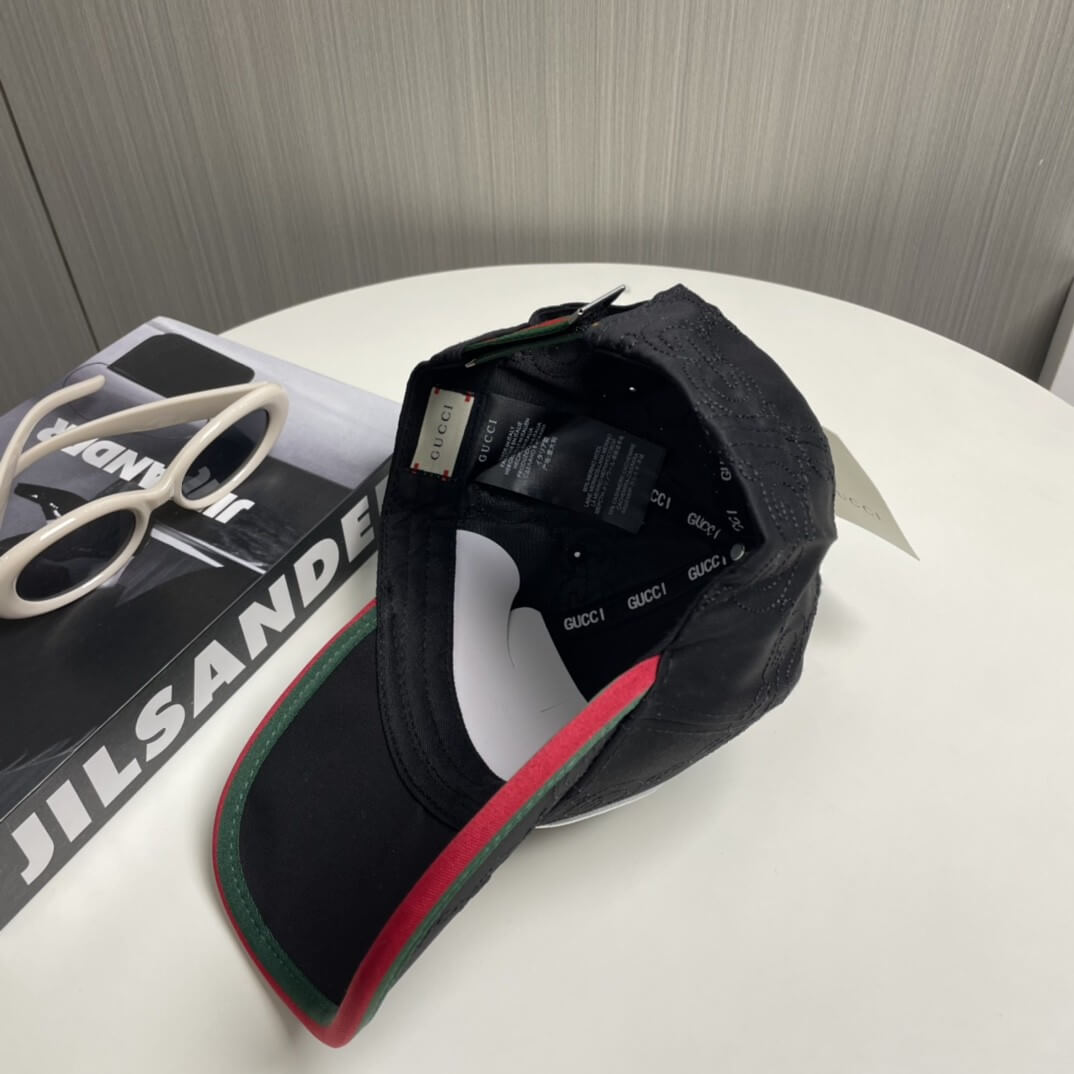 Gucci 1921 Interlocking G Monogram Canvas Baseball Cap – Black, Red & Green - Image 8