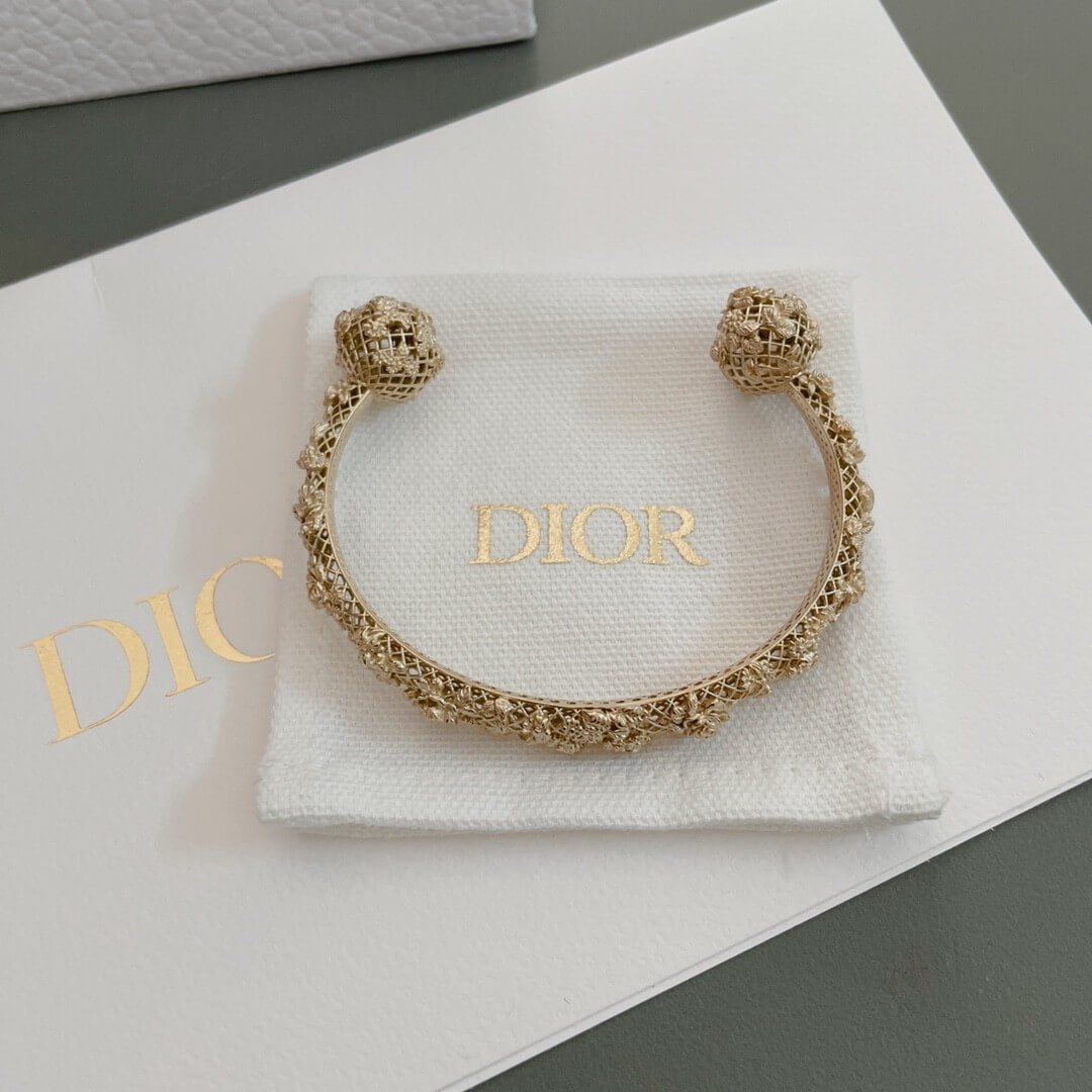 Dior My Dior Gold-Finish Openwork Mesh Bangle Bracelet