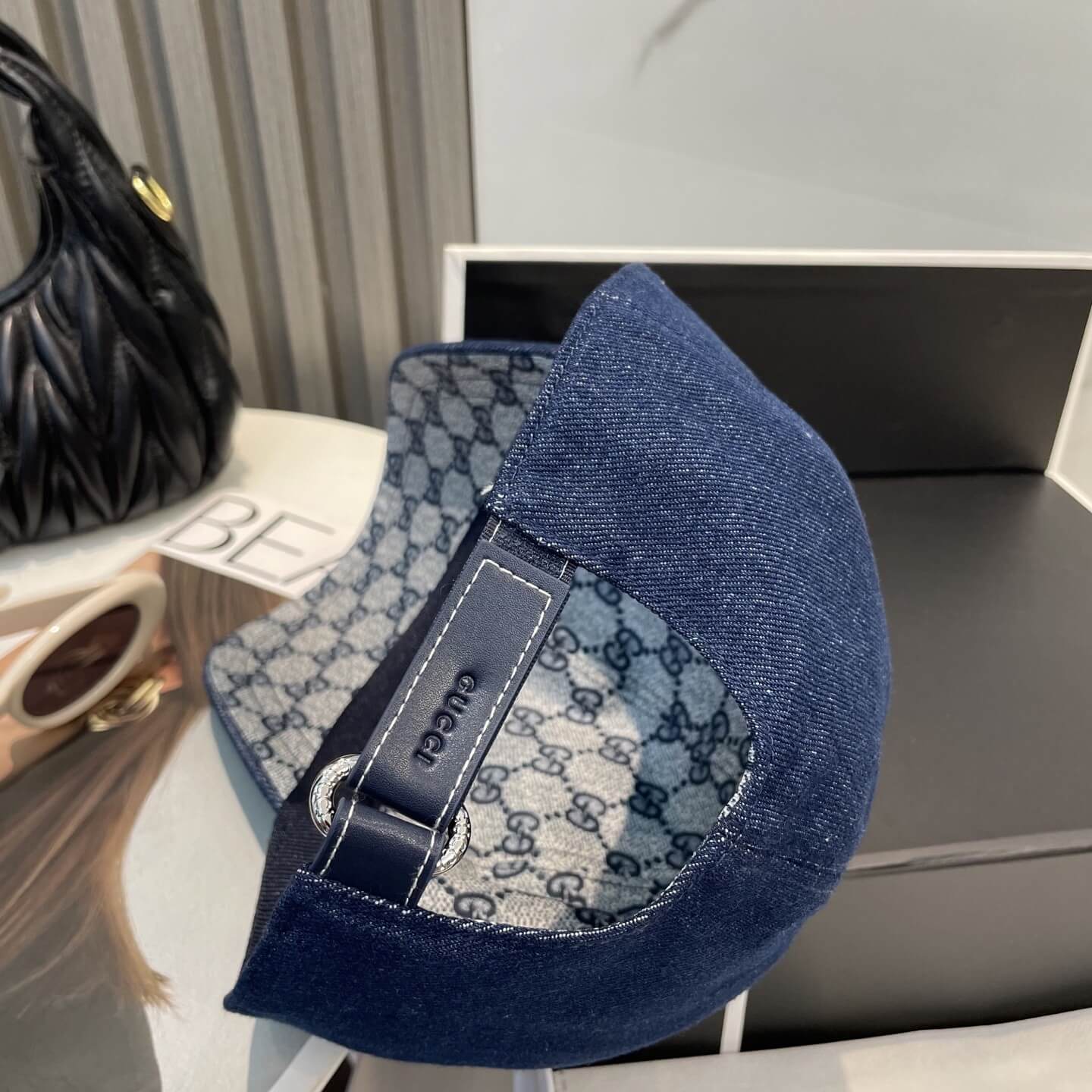 Gucci Lasered Logo Denim Baseball Hat – Blue - Image 4