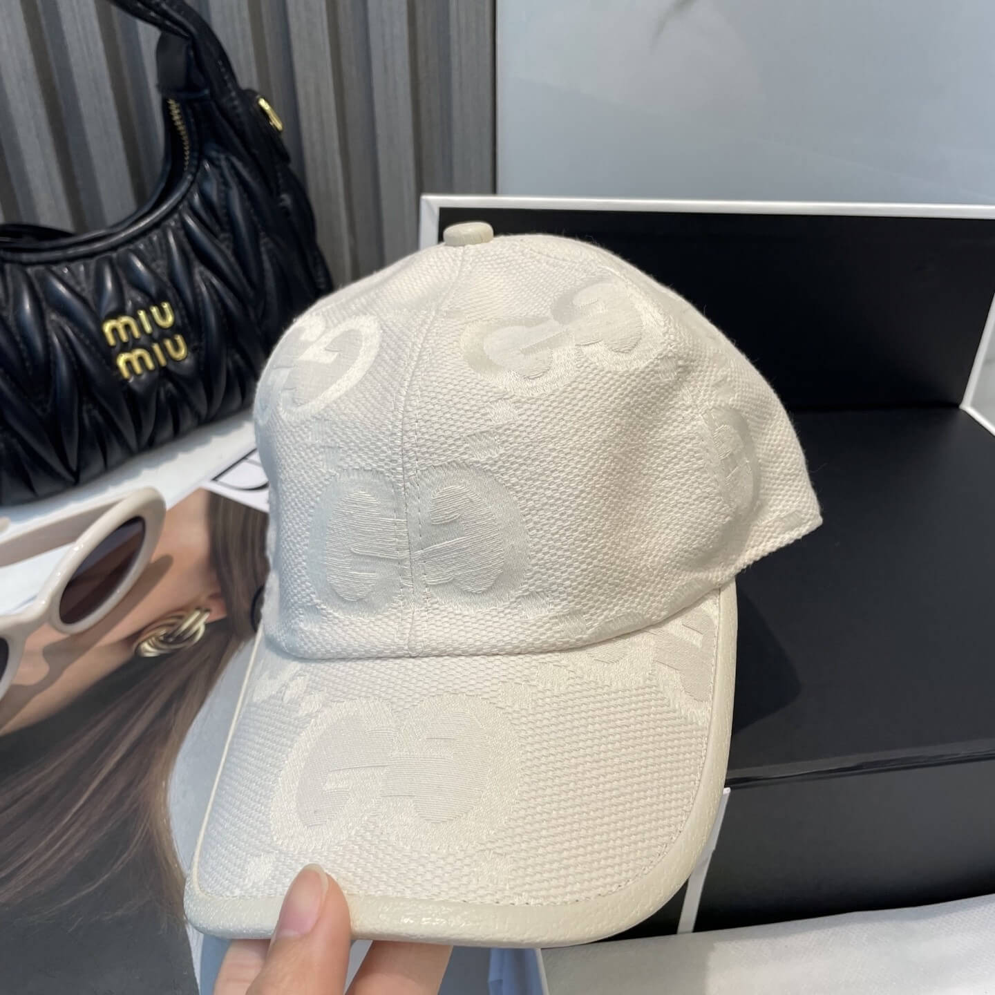 Gucci Jumbo GG Canvas Baseball Hat – Off-White - Image 5