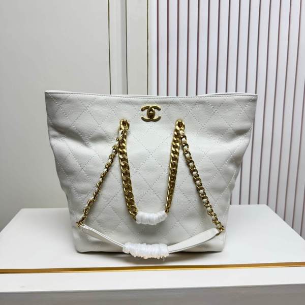 Chanel Medium Shopping Tote in Quilted Caviar Leather