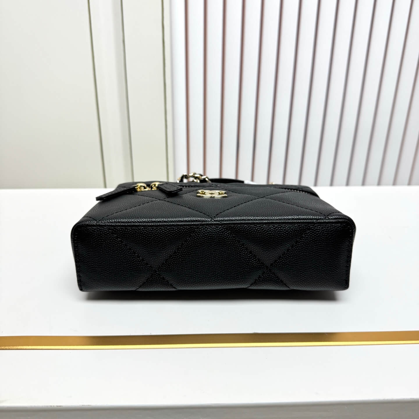 Chanel Small Vanity Case with Chain Black Caviar Quilted Leather - Image 2