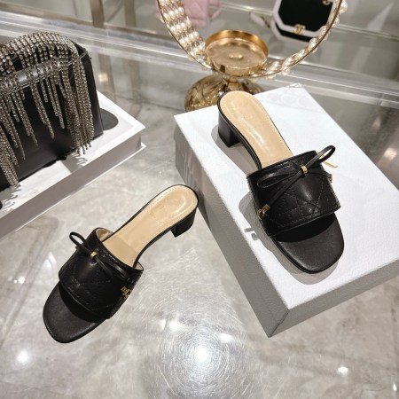 Dior Black Quilted Leather Slide Sandals