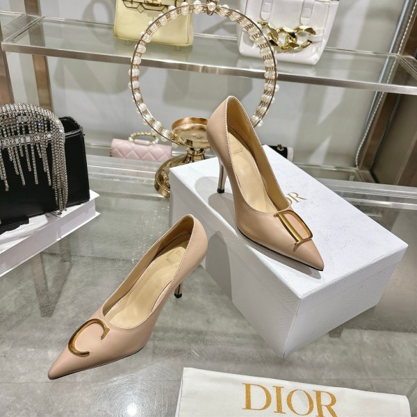 Dior Nude Leather CD Logo Pointed Pumps