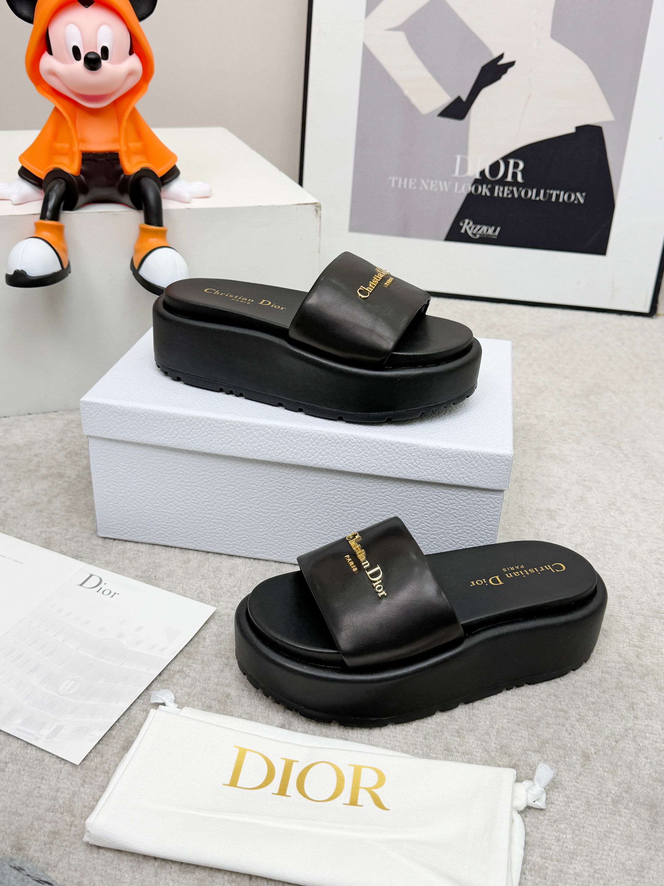 Dior Black Platform Slides - Image 2