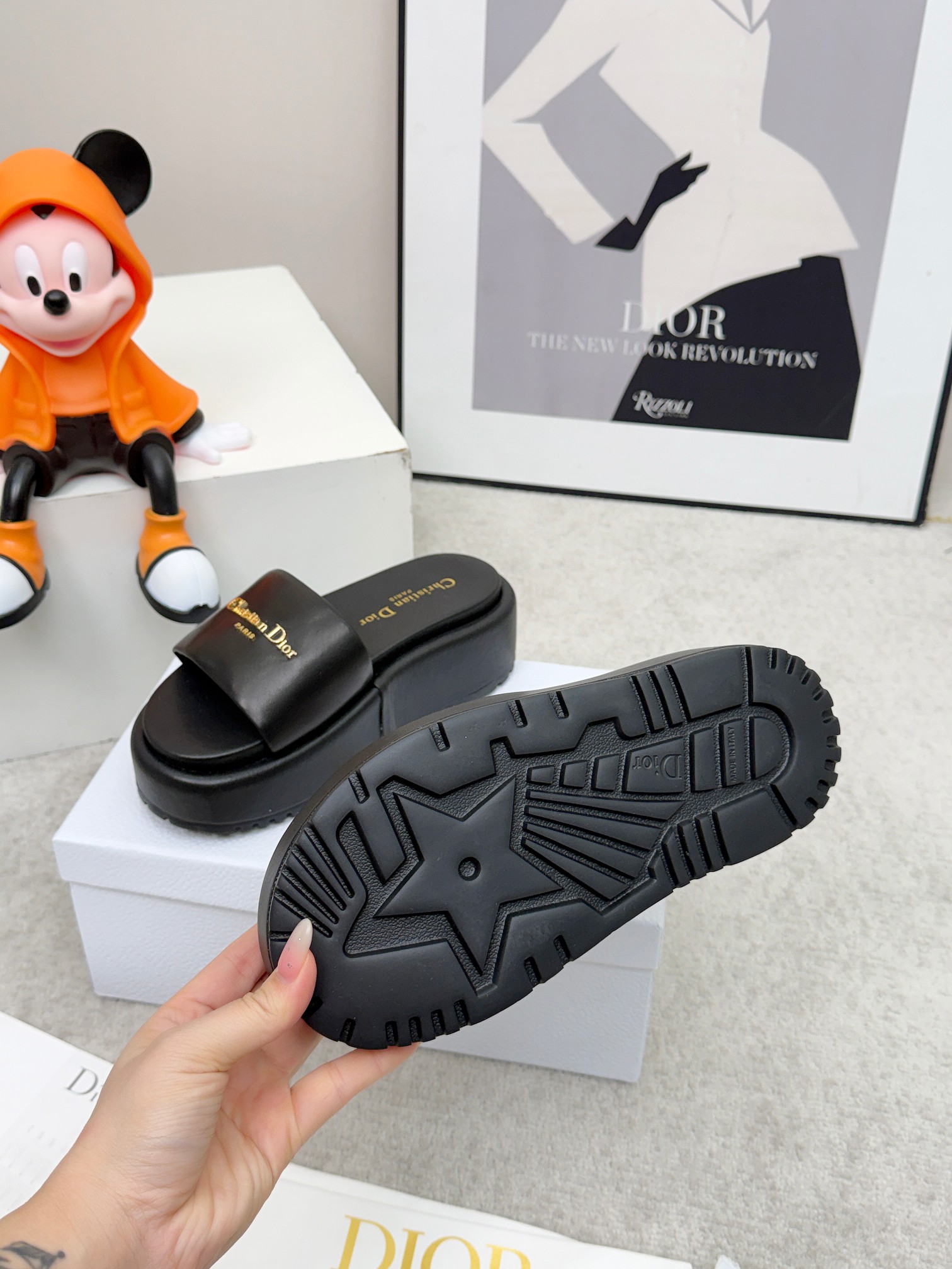 Dior Black Platform Slides - Image 3