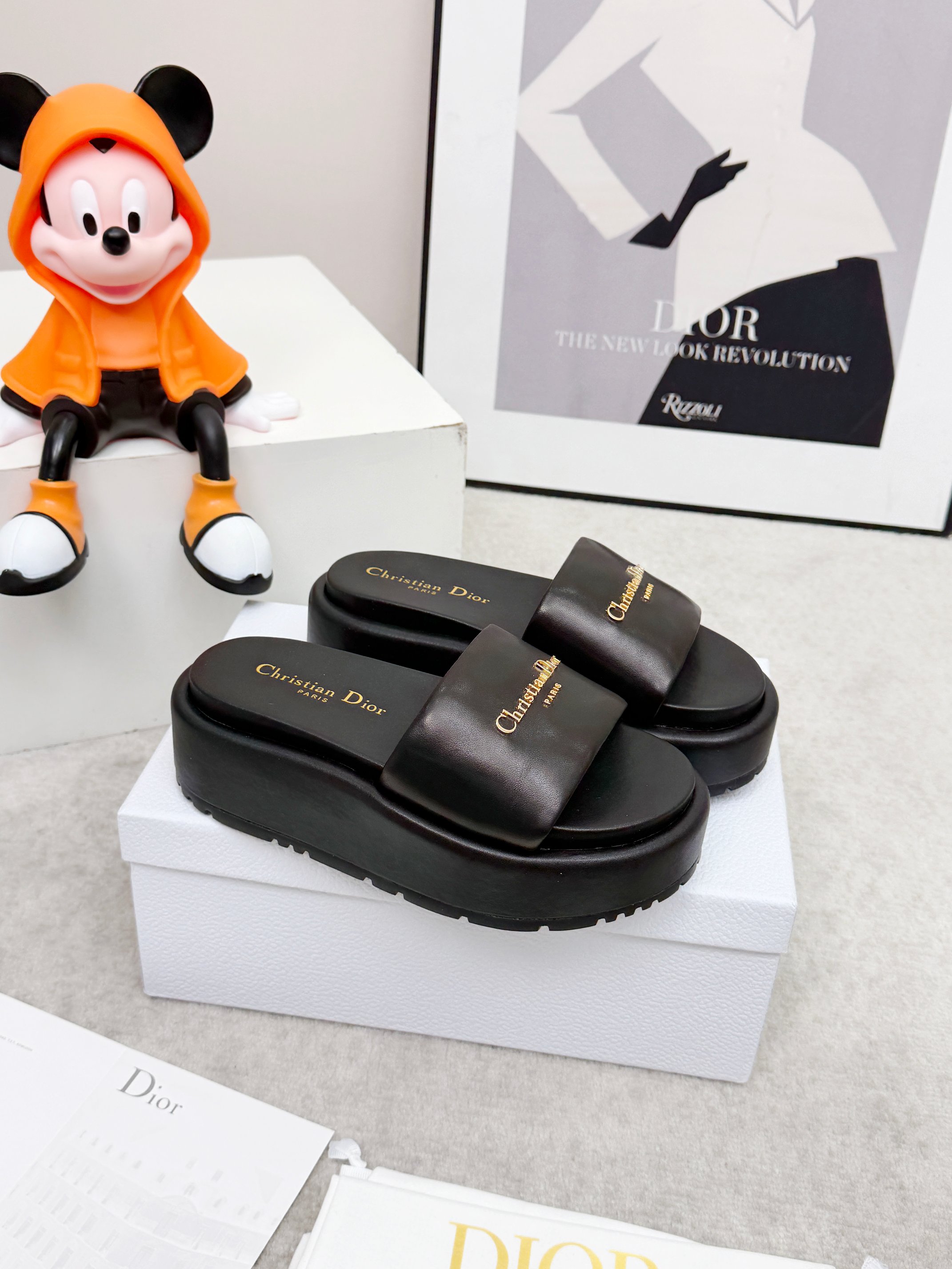 Dior Black Platform Slides - Image 4