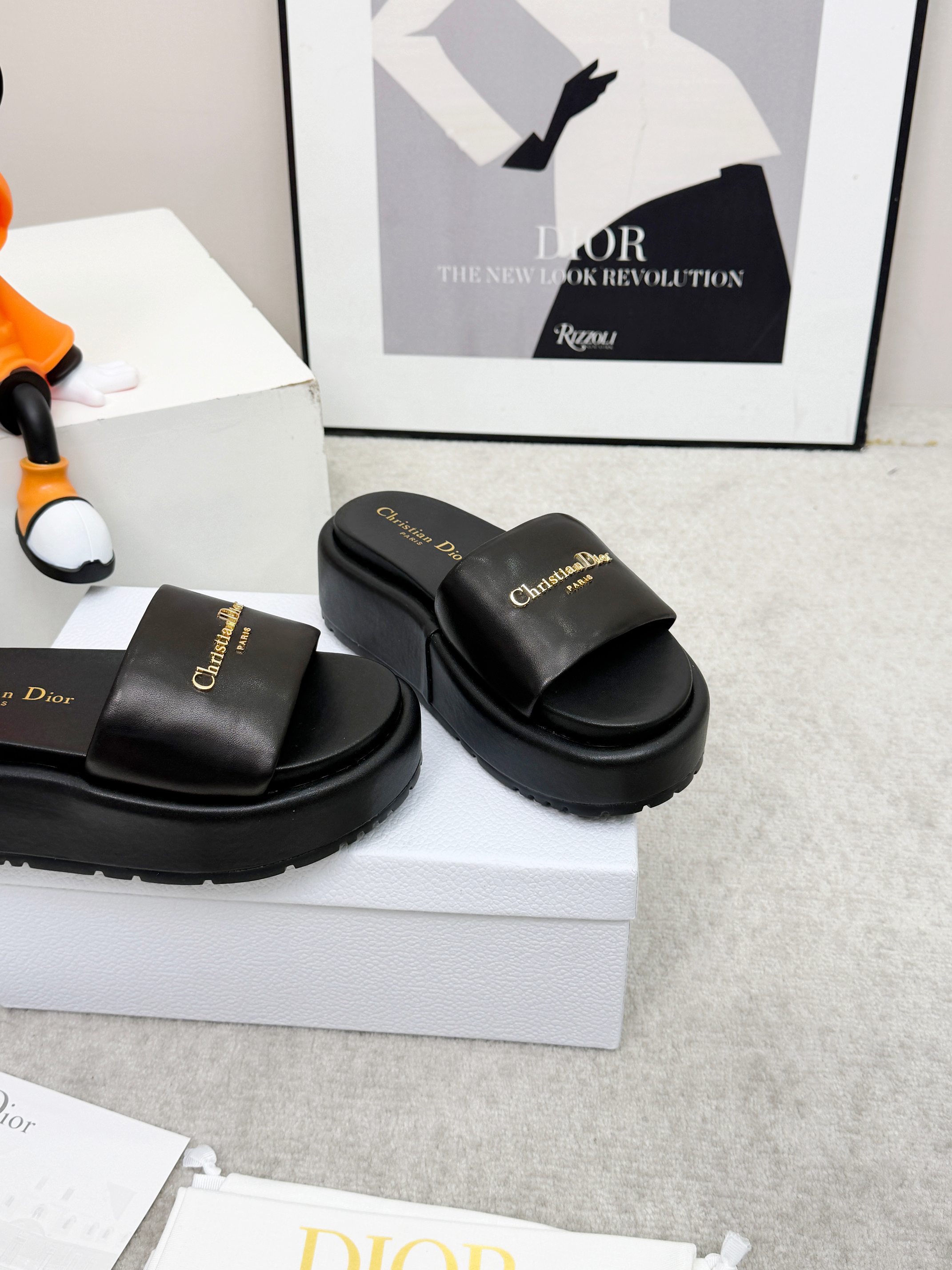 Dior Black Platform Slides - Image 5