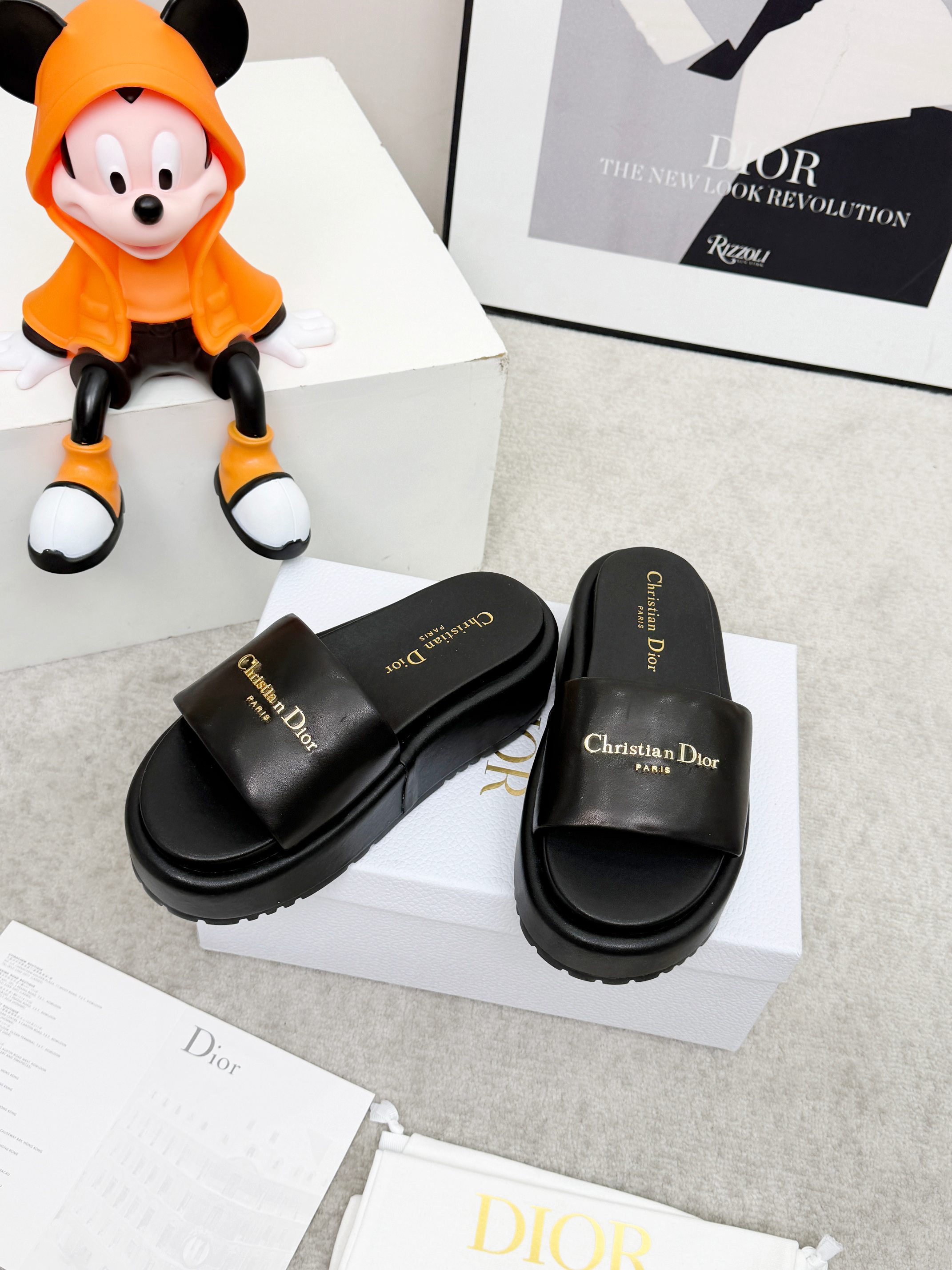 Dior Black Platform Slides - Image 7
