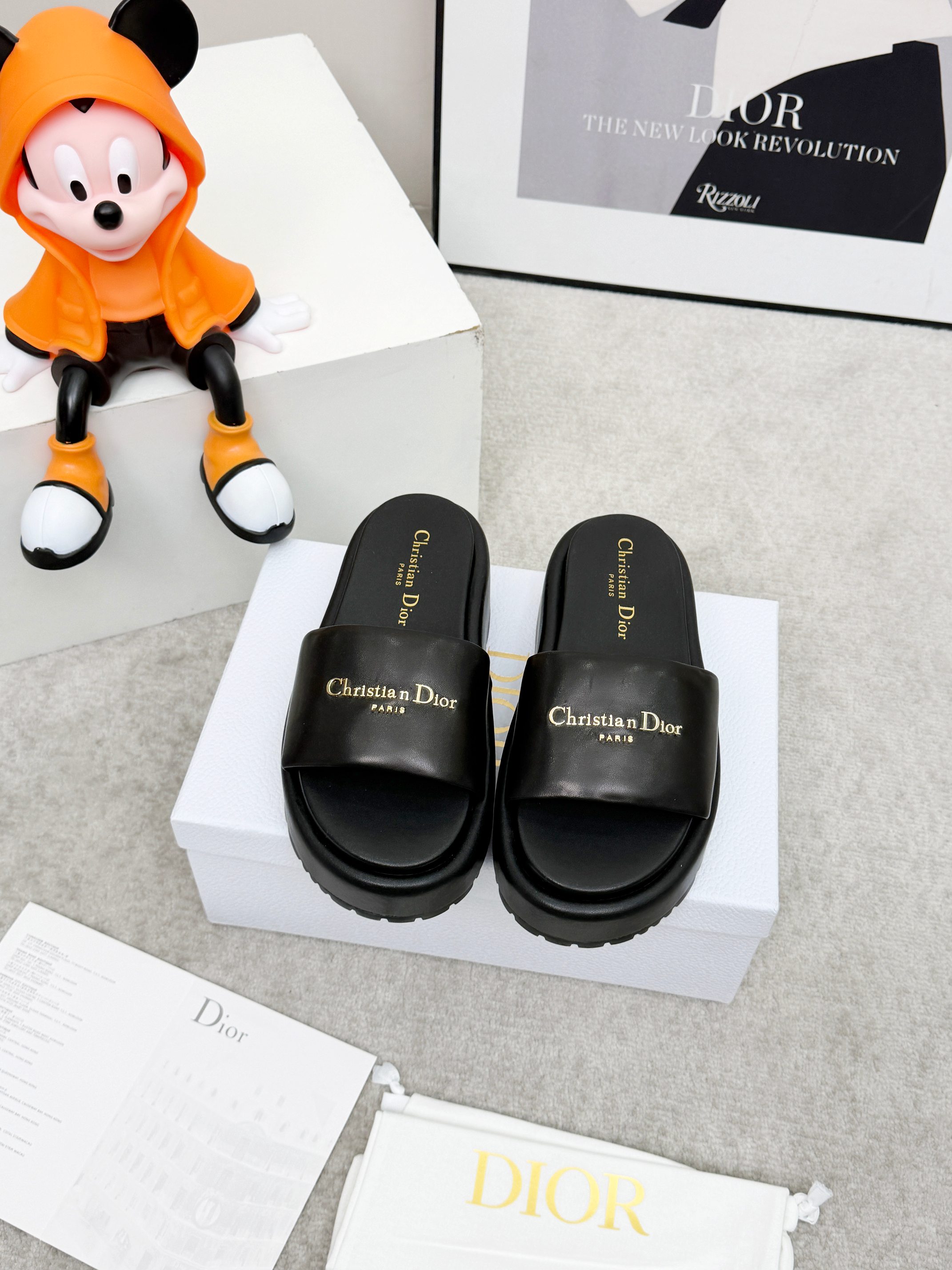 Dior Black Platform Slides - Image 8