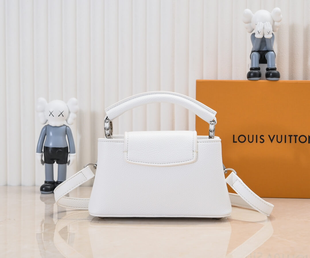 Louis Vuitton Capucines Mini Taurillon Leather Handbag White - Image 8