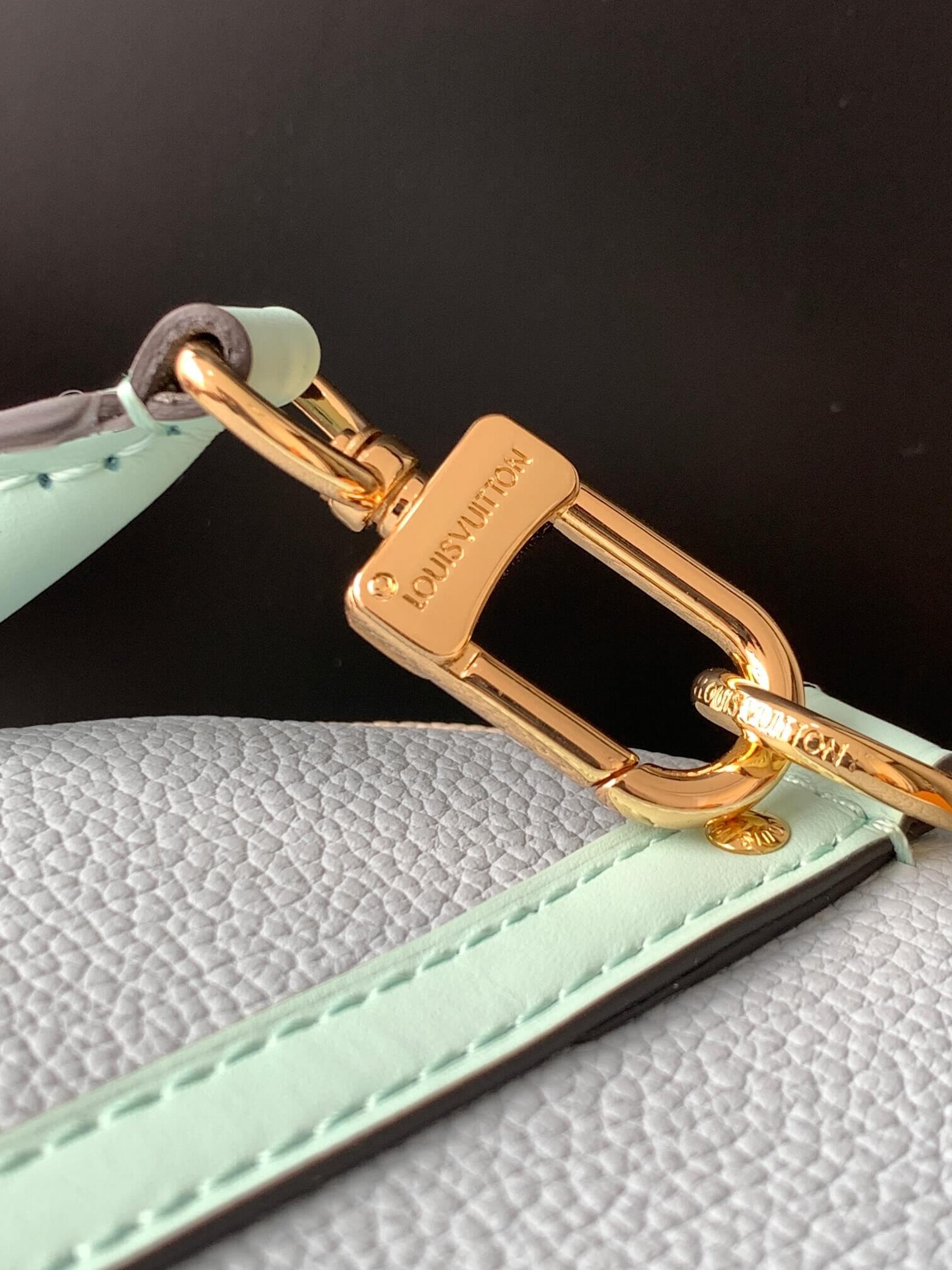 Louis Vuitton CarryAll Cargo PM Empreinte Leather Cream and Menthe Hobo Bag - Image 9