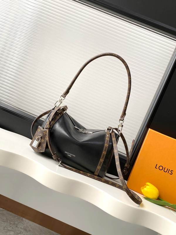 Louis Vuitton CarryAll PM Monogram Empreinte Leather Black Hobo Bag