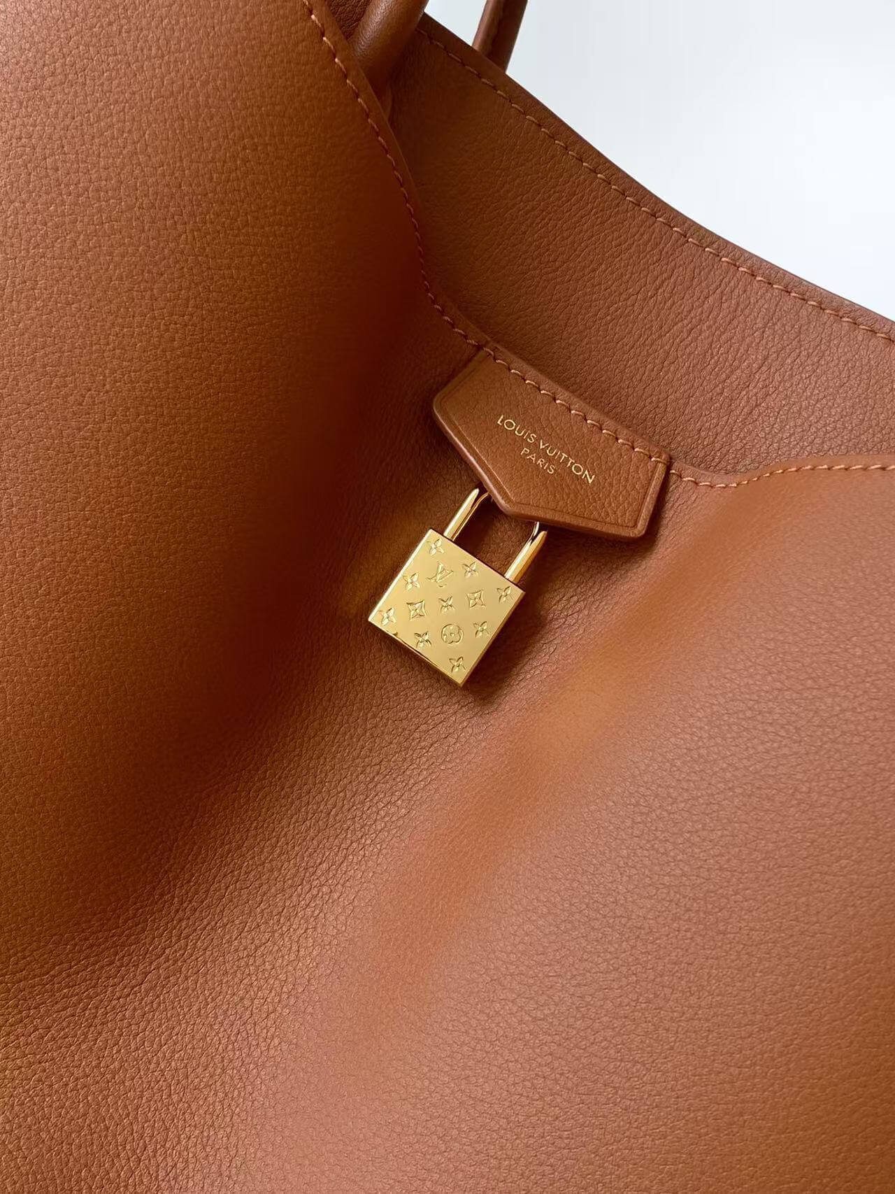 Louis Vuitton Lockme Go Cognac Calfskin Leather Tote Bag - Image 5