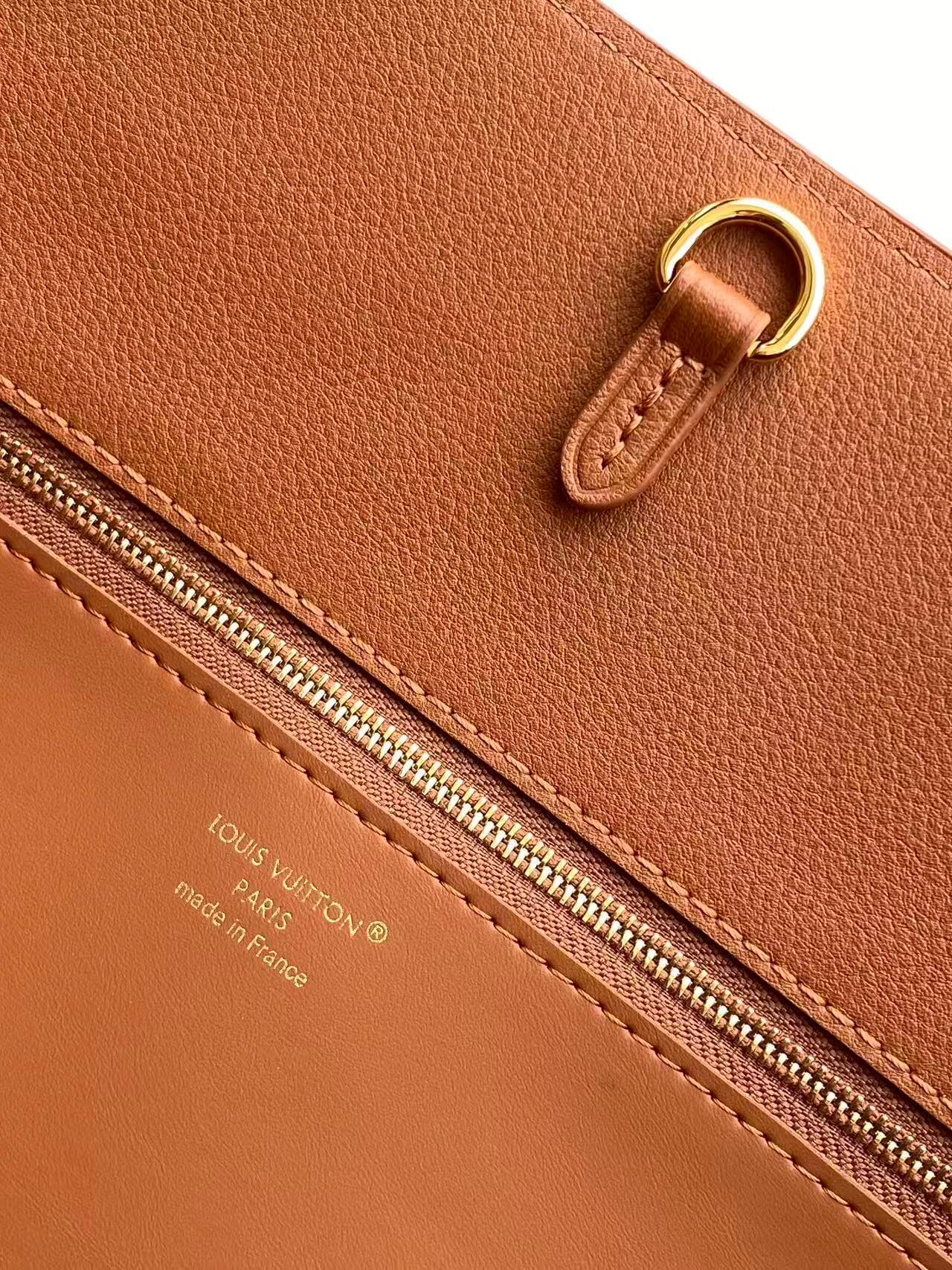 Louis Vuitton Lockme Go Cognac Calfskin Leather Tote Bag - Image 9