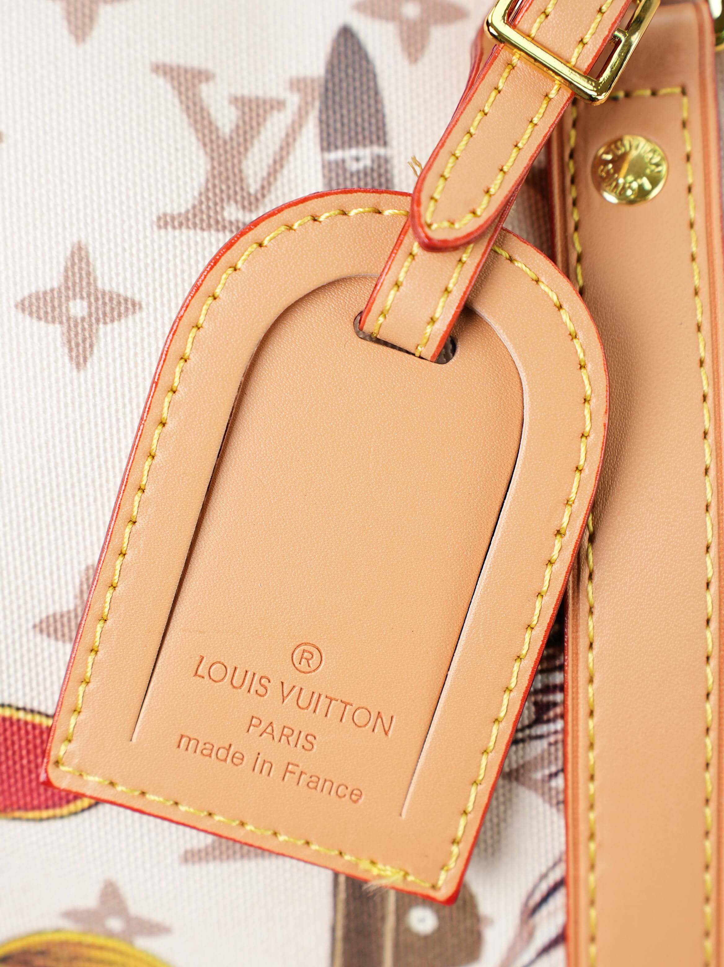 Louis Vuitton Keepall Style Travel Bag Cream Monogram Heritage Print - Image 3
