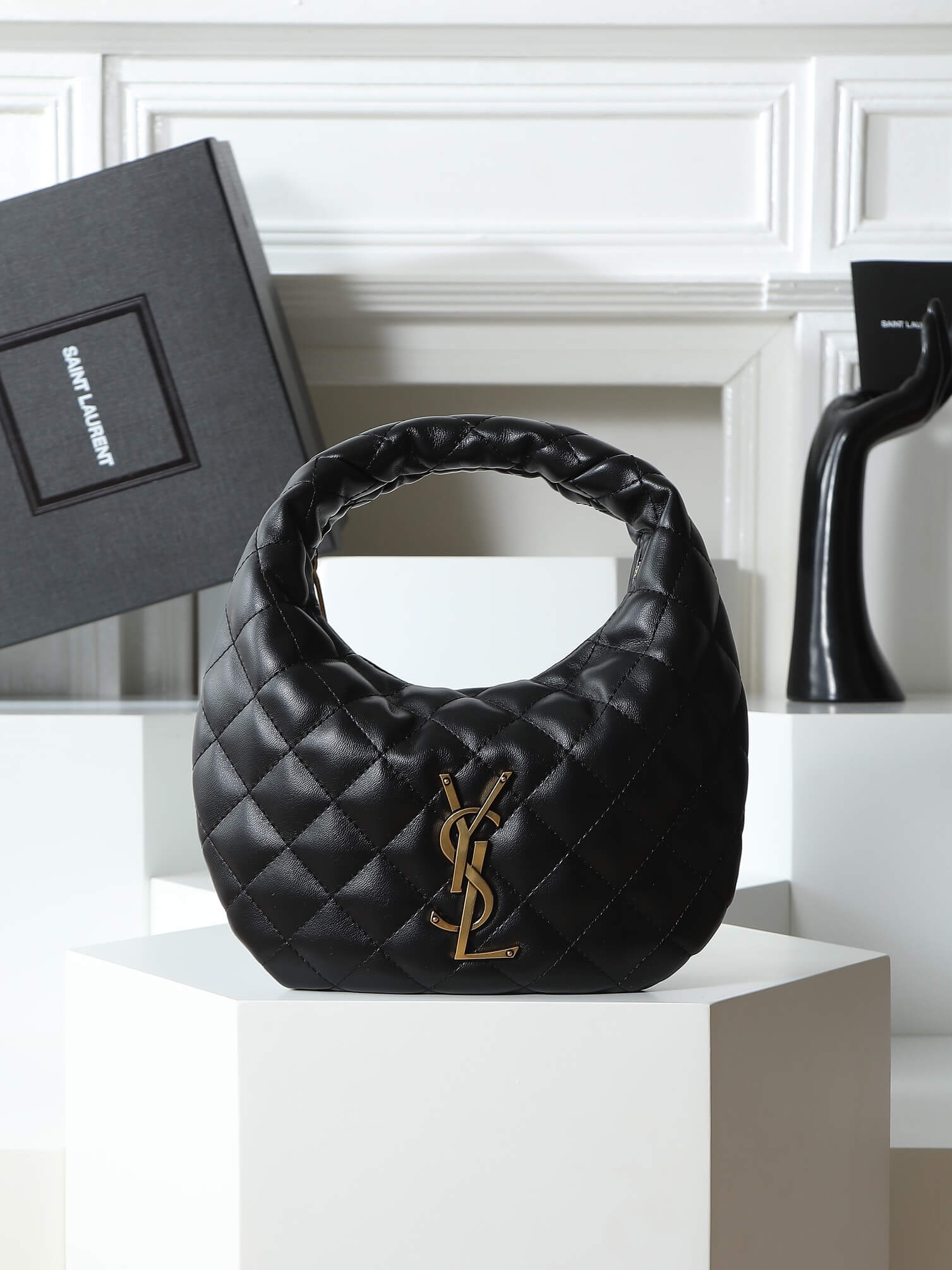 Saint Laurent Icare Mini Shopping Bag Black Quilted Lambskin