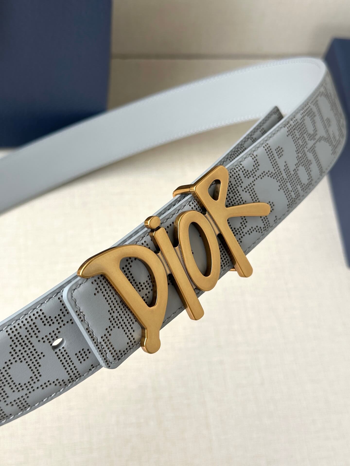 Dior Men’s CD Diamond Canvas Belt with Graffiti Logo Buckle