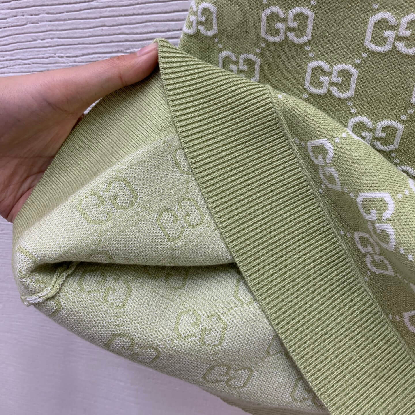 Gucci GG Monogram Knit Mini Tank Dress in Pastel Green - Image 4