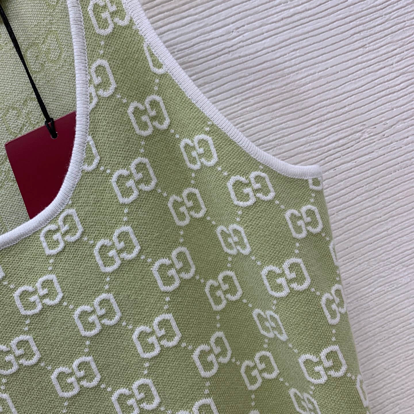 Gucci GG Monogram Knit Mini Tank Dress in Pastel Green - Image 5