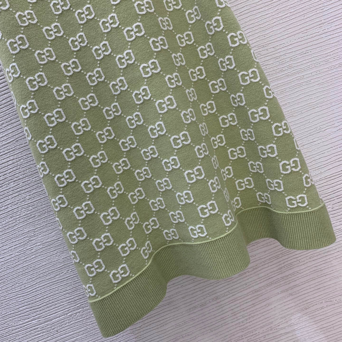 Gucci GG Monogram Knit Mini Tank Dress in Pastel Green - Image 7