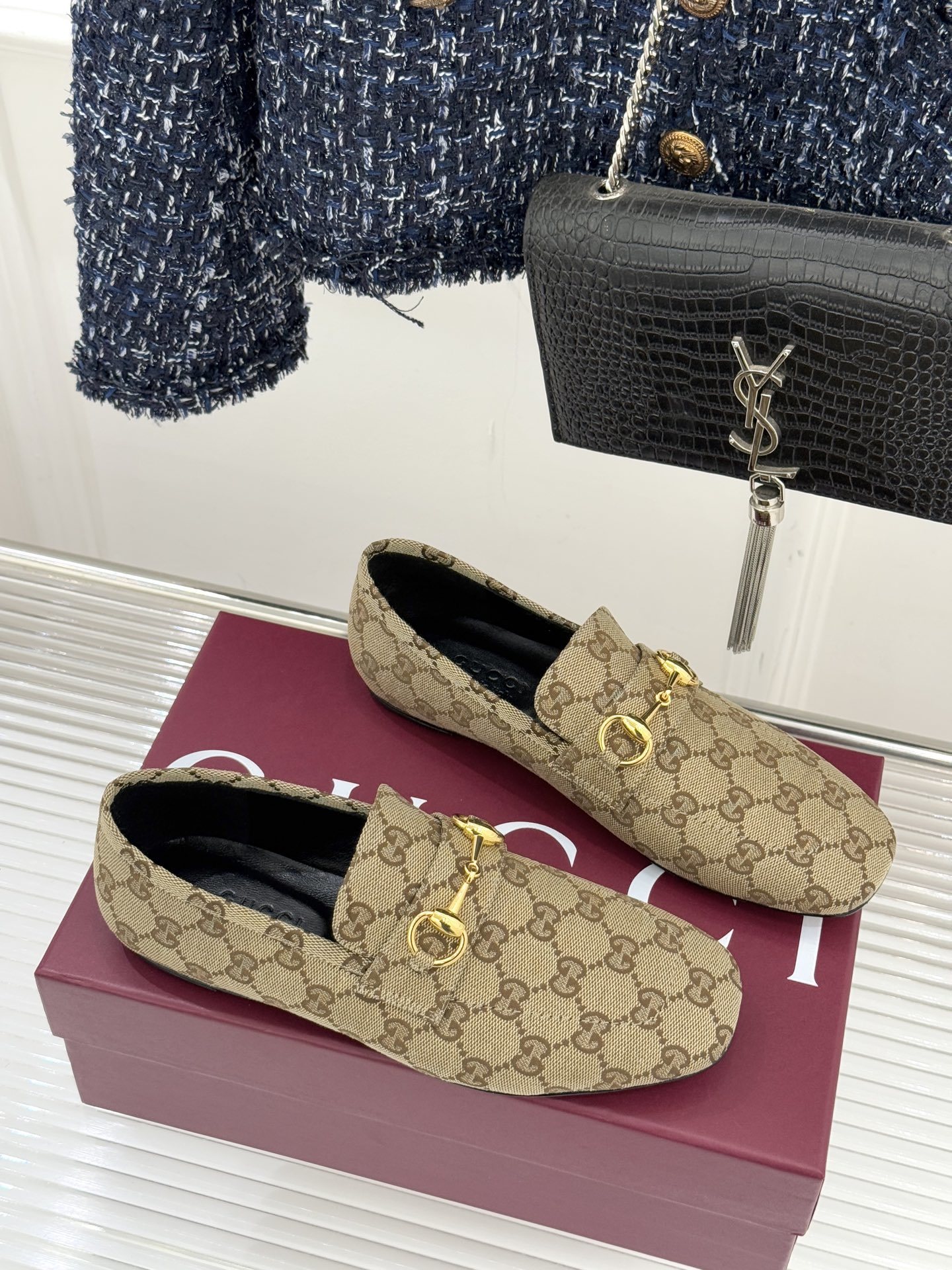 Gucci GG Supreme Horsebit Loafers