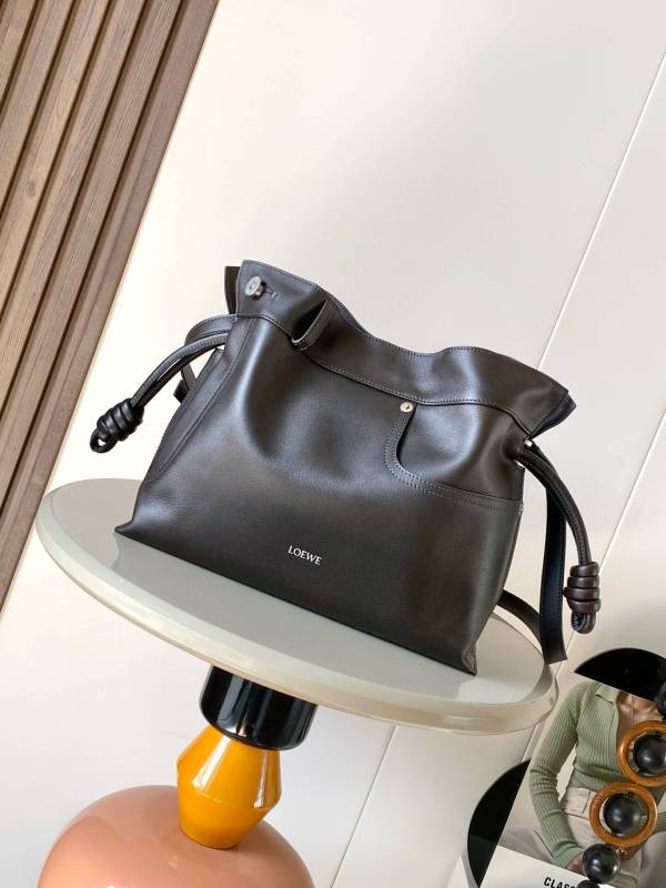 Loewe Flamenco Purse Bag in Dark Chocolate Mellow Calfskin.
