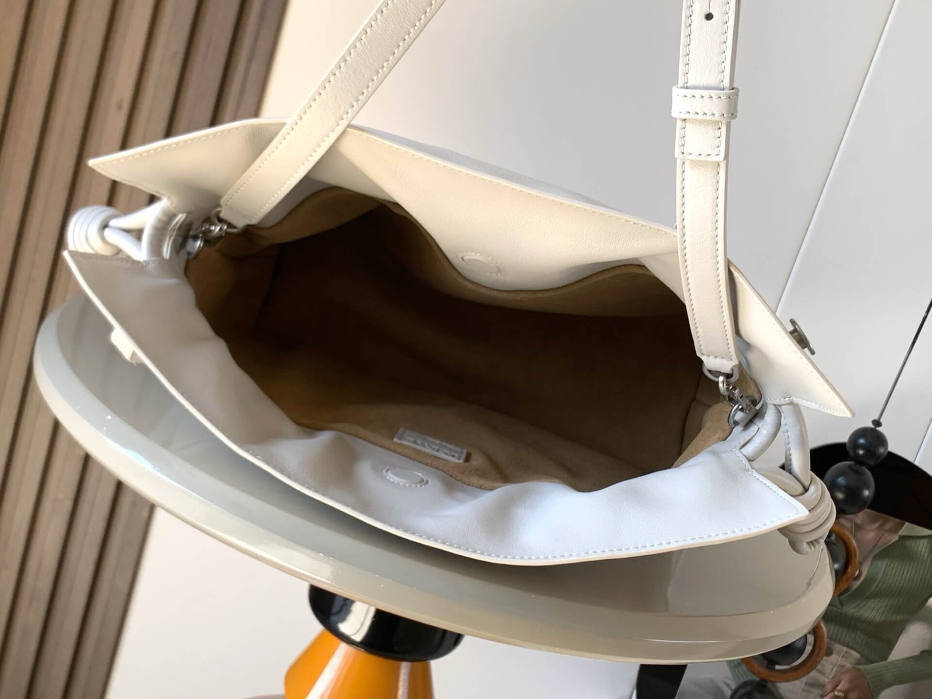 Loewe Flamenco Purse Bag in Soft White Mellow Calfskin. - Image 9