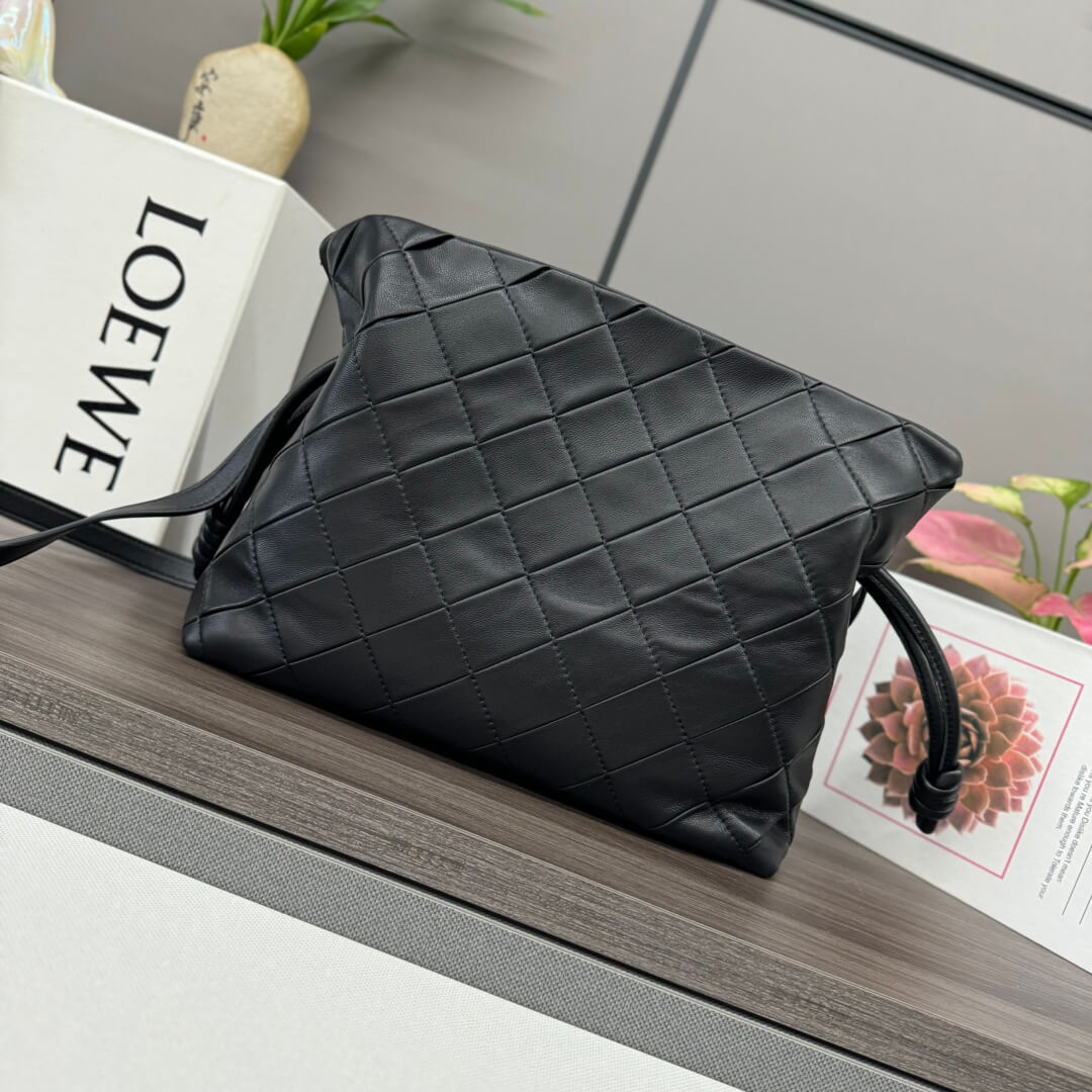 Loewe Flamenco Quilted Purse Bag in Black Lambskin Nappa. - Image 3