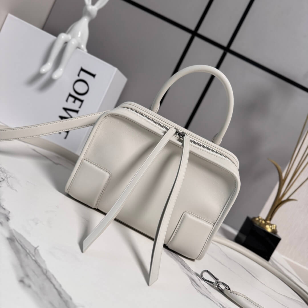 Loewe Small Paseo Bag in Soft Calfskin White