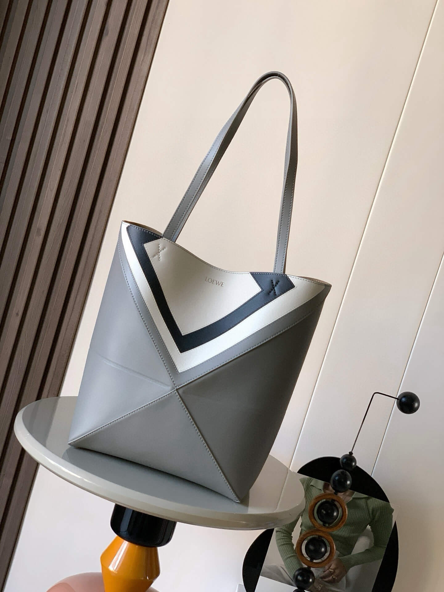 Loewe V Puzzle Tote Bag in Classic Calfskin Multicolour Leather