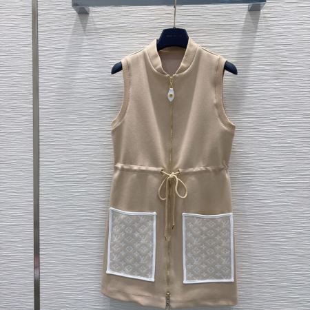 : Louis Vuitton Monogram Giant Pocket Sleeveless Zip-Up Dress in Beige