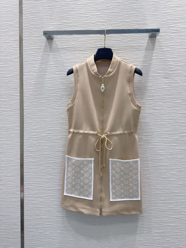 : Louis Vuitton Monogram Giant Pocket Sleeveless Zip-Up Dress in Beige