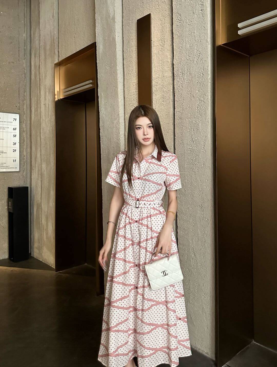 Louis Vuitton Monogram Star Malletage Ribbon Shirt Dress