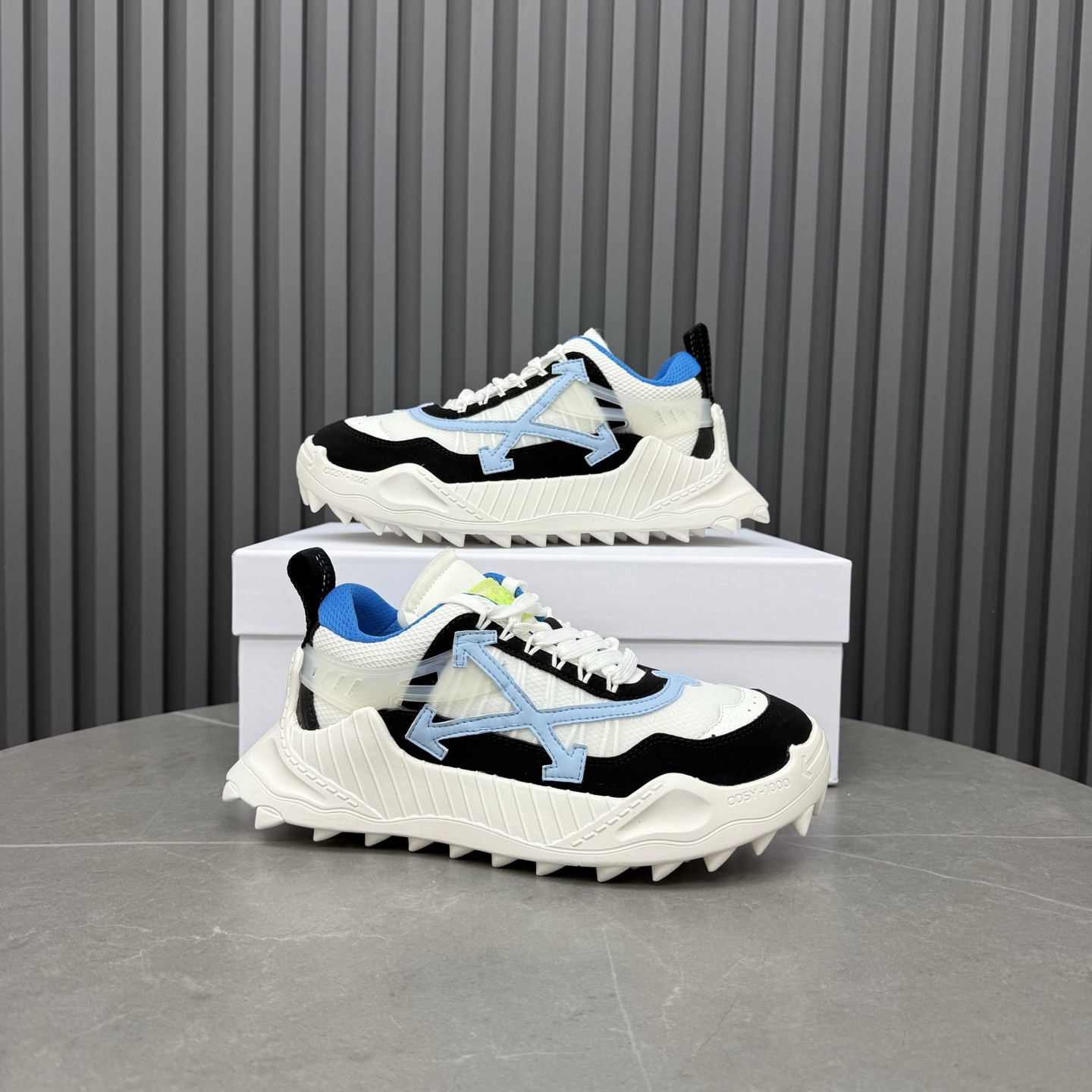Off-White ODSY-1000 White Black & Blue Sneakers