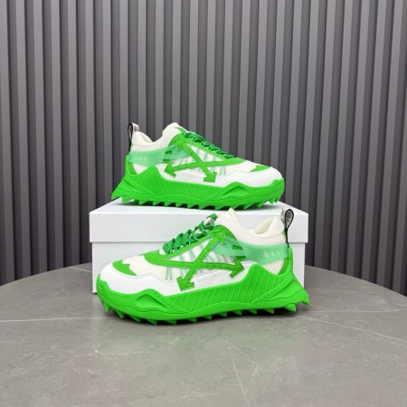 Off-White ODSY-1000 White & Neon Green Sneakers