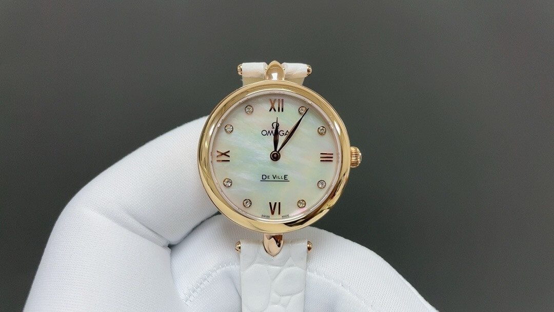 Omega De Ville Dewdrop 18K Rose Gold Mother of Pearl Diamond Ladies Watch – Elegant Swiss Timepiece - Image 6